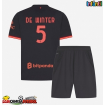 Camisa de Futebol AC Milan Koni De Winter #5 Equipamento Alternativo Infantil 2026-27 Manga Curta (+ Calças curtas)
